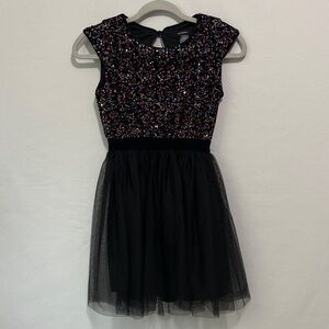 Zunie Black Dress with Multicolor Sequins